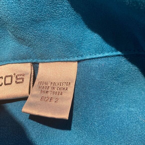 Chico’s Turquoise Suede-like Top - Picture 10 of 11